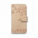 【手帳型】高級本革スマホケース ハナミズキ