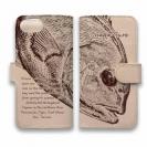 【手帳型】高級本革スマホケース ヌメ革 オナガ(クロメジナ)