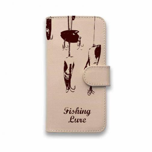 【手帳型】高級本革スマホケース ヌメ革 フィッシングルアー