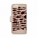 【手帳型】高級本革スマホケース ヌメ革 フィッシュネーム54