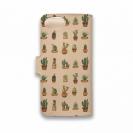 【手帳型】高級本革スマホケース サボテン