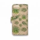 【手帳型】高級本革スマホケース 色鉛筆でサボテン