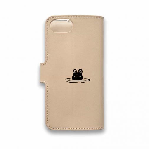 【手帳型】【釣りざんまい】本革 カエルが釣りをするでケロ