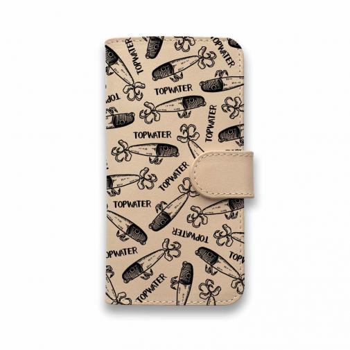 【手帳型】【釣りざんまい】本革 ありそでなさそなトップウォータープラグ