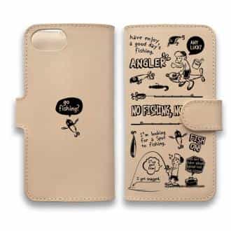 【手帳型】【釣りざんまい】本革 釣りに行きませんか?