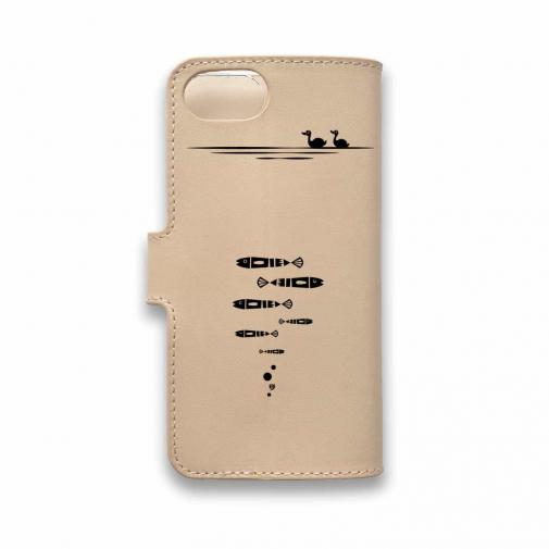 【手帳型】【釣りざんまい】本革 のんびりと釣りを楽しむ