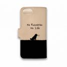 【手帳型】本革 黒柴のいない人生なんて。(wakat)