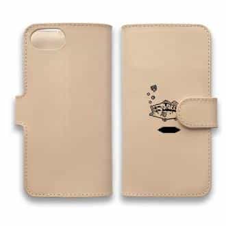 【手帳型】【釣りざんまい】本革 ポツンとブラックバス