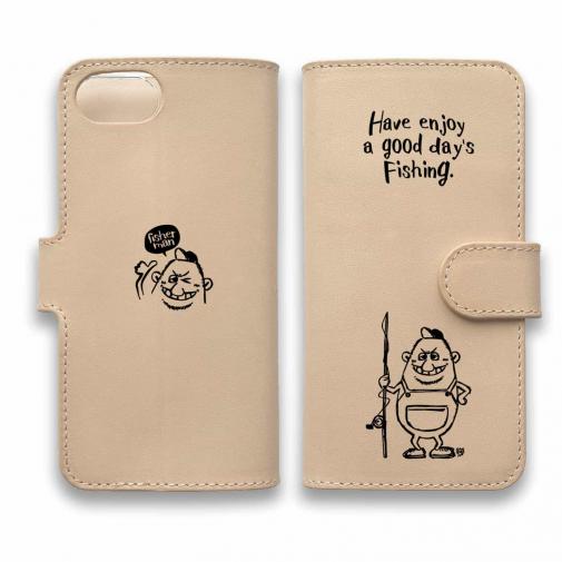 【手帳型】【釣りざんまい】本革 ポッチャリアングラー