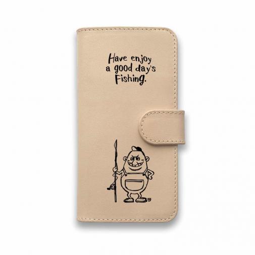 【手帳型】【釣りざんまい】本革 ポッチャリアングラー