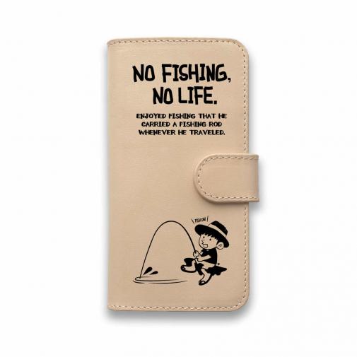 【手帳型】【釣りざんまい】本革 釣りを楽しむ少年