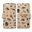 【手帳型】【釣りざんまい】本革 釣りに行く道具