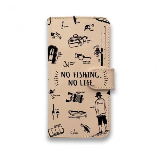 【手帳型】【釣りざんまい】本革 釣りに行く道具