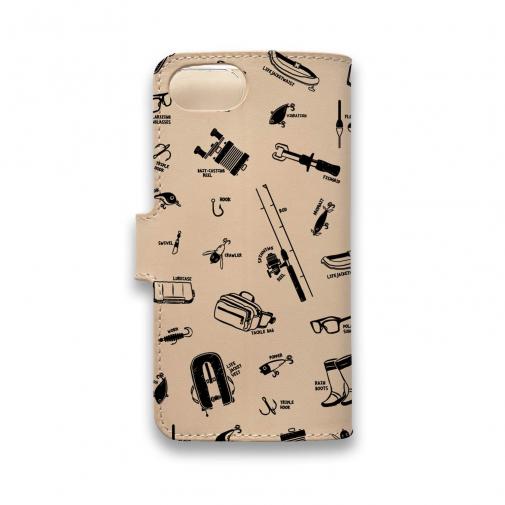 【手帳型】【釣りざんまい】本革 釣りに行く道具