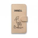 【手帳型】本革 ハシビロコウ(wakat)