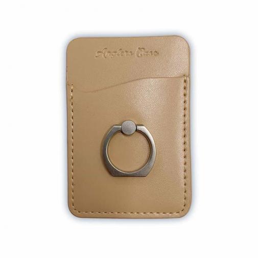 スマホリング＋カードホルダー　ベージュ