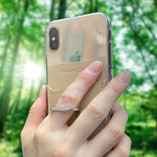 スマホリング＋カードホルダー　チャコール