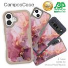 【Compos-Case】マーブル調【ゴールドラメ】 ピンク＆ゴールド