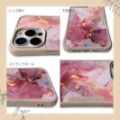【Compos-Case】マーブル調【ゴールドラメ】 ピンク＆ゴールド
