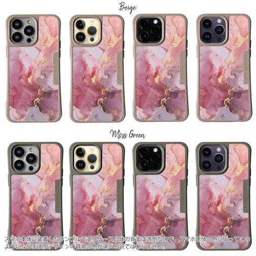 【Compos-Case】マーブル調【ゴールドラメ】 ピンク＆ゴールド