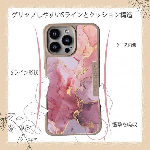 【Compos-Case】マーブル調【ゴールドラメ】 ピンク＆ゴールド