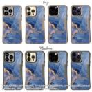 【Compos-Case】マーブル調【ゴールドラメ】 ブルー＆ゴールド