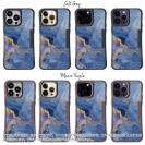 【Compos-Case】マーブル調【ゴールドラメ】 ブルー＆ゴールド