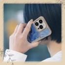 【Compos-Case】マーブル調【ゴールドラメ】 ブルー＆ゴールド