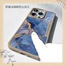 【Compos-Case】マーブル調【ゴールドラメ】 ブルー＆ゴールド