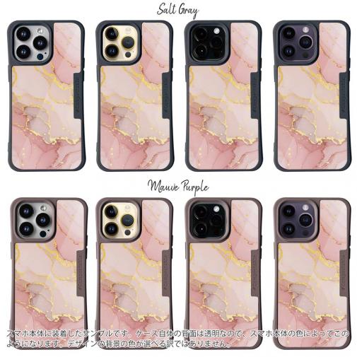 【Compos-Case】くすみカラーマーブル【ラメ】 ピンク＆ゴールド
