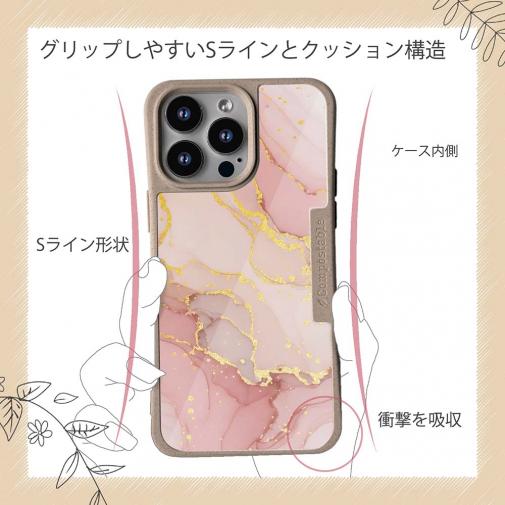【Compos-Case】くすみカラーマーブル【ラメ】 ピンク＆ゴールド