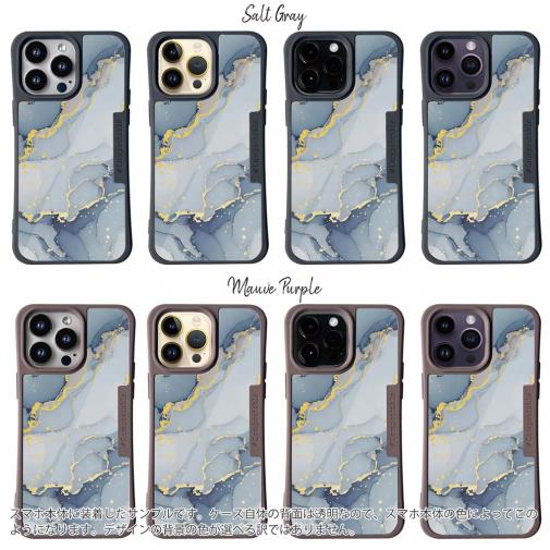 【Compos-Case】くすみカラーマーブル【ラメ】 ブルー＆ゴールド