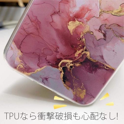 【TPU】マーブル調【ゴールドラメ】 ピンク＆ゴールド
