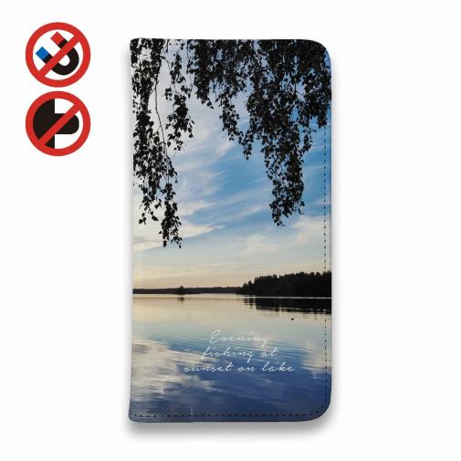 【手帳型ベルトなし】【Stick Case】日が沈む湖で毎日釣りをします!