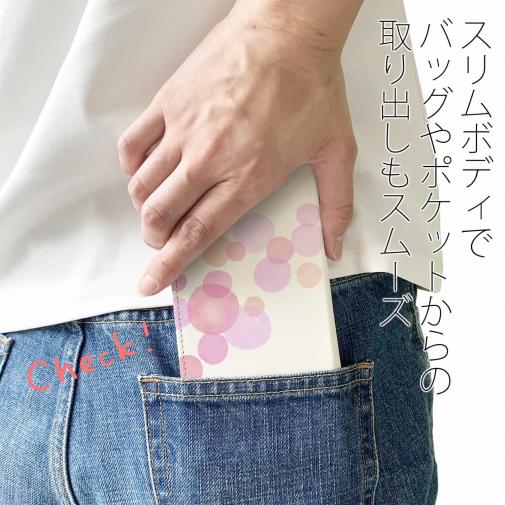 【手帳型ベルトなし】【Stick Case】やさしい水玉　ピング
