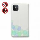 【手帳型ベルトなし】【Stick Case】水彩風の水玉　ブルー