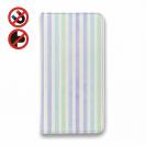 【手帳型ベルトなし】【Stick Case】ストライプ　ブルー