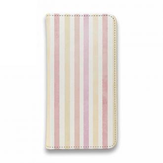 【手帳型ベルトなし】【Stick Case】ストライプ　ピンク
