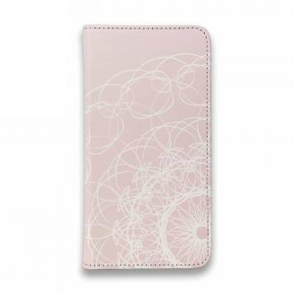 【手帳型ベルトなし】【Stick Case】シックなレース　ピンク