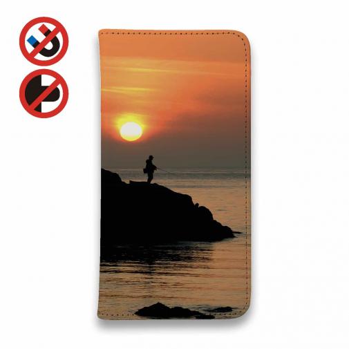 【手帳型ベルトなし】【Stick Case】磯の上の夕暮れ
