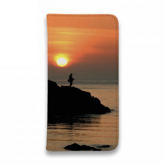 【手帳型ベルトなし】【Stick Case】磯の上の夕暮れ