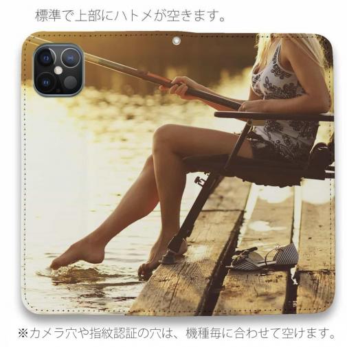 【手帳型ベルトなし】【Stick Case】夕暮の釣りガール