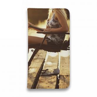 【手帳型ベルトなし】【Stick Case】夕暮の釣りガール