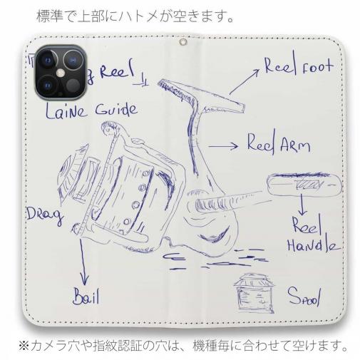 【手帳型ベルトなし】【Stick Case】リールの解説　手書き風