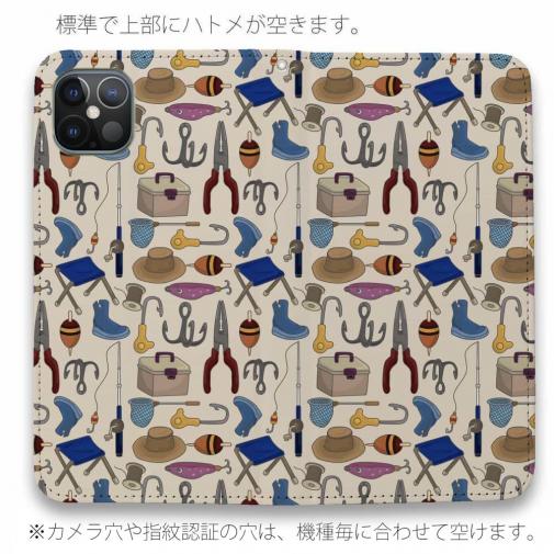 【手帳型ベルトなし】【Stick Case】包装紙で使って欲しい釣りデザイン!