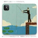 【手帳型ベルトなし】【Stick Case】ドックで釣りを楽しむ　紳士