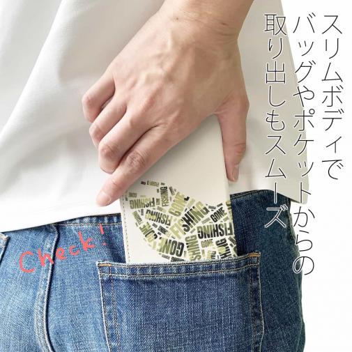 【手帳型ベルトなし】【Stick Case】新聞の切り抜き風　魚のイラスト