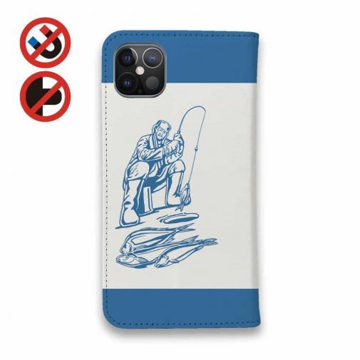 【手帳型ベルトなし】【Stick Case】釣り人のシルエット　バスフィッシング