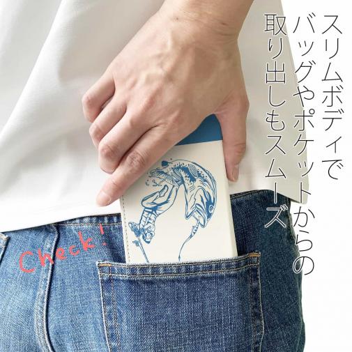【手帳型ベルトなし】【Stick Case】釣り人のシルエット　バスフィッシング