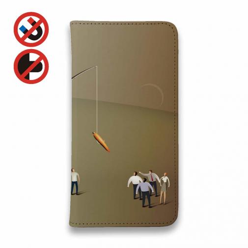 【手帳型ベルトなし】【Stick Case】ビジネスマンと釣り